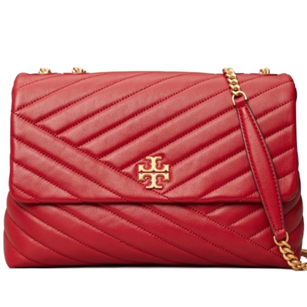 TORY BURCH chevron Chain Shoulder Bag Apple Red
